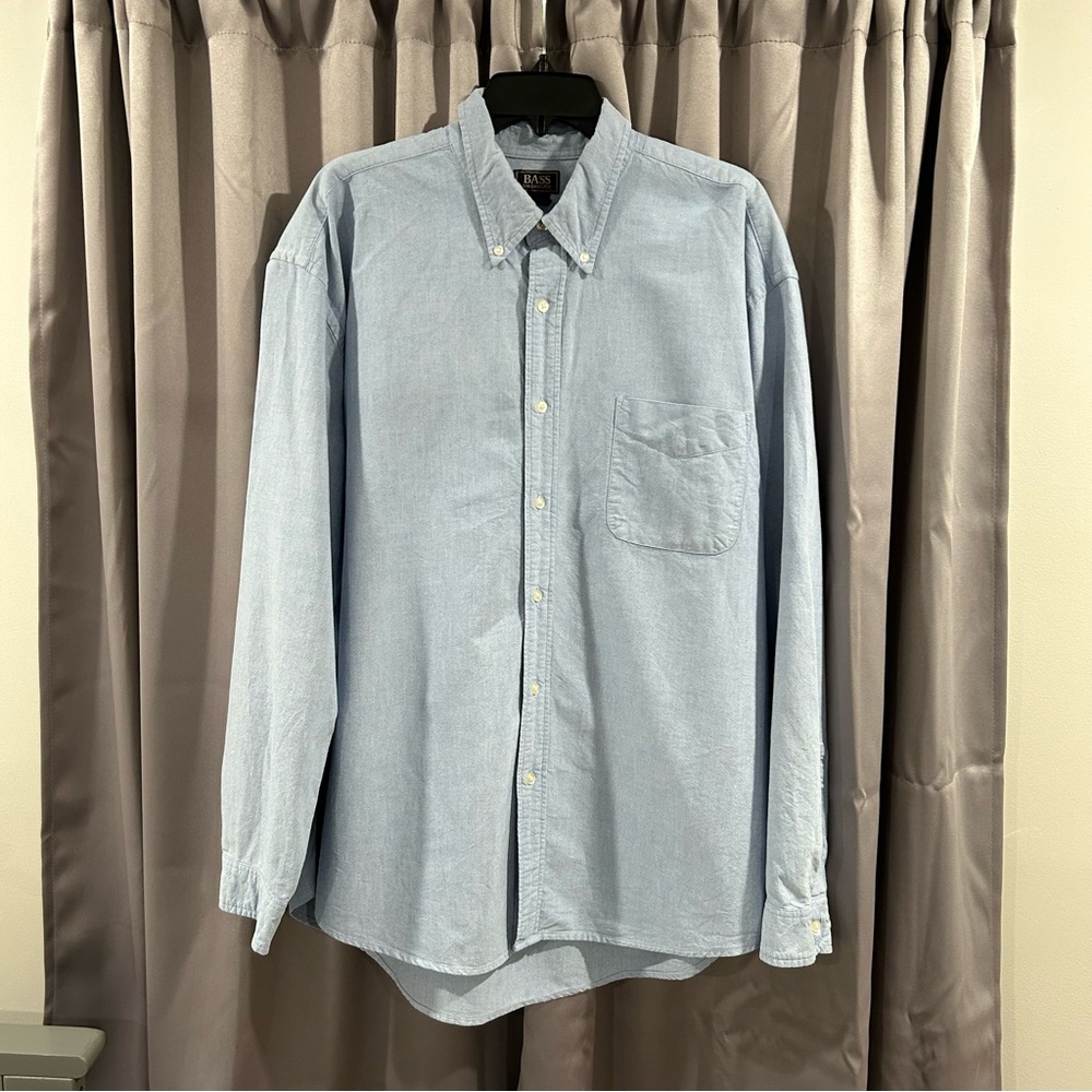 G.H. Bass & Company Men’s Long Sleeve Button Down Casual Shirt 100% Cotton